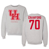 University of Houston Football Gray Crewneck - #70 Larry Crawford