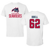 Stony Brook University Football White Tee - #62 Michael Odell