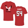 Eastern Washington University Football Red Tee - #54 Jaren Banks