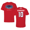 Florida Atlantic University Baseball Red Jersey Performance Tee - #10 John Schroeder