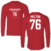 University of Houston Football Red Long Sleeve - #76 Cedric Melton