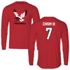 Eastern Washington University Football Red EWU Long Sleeve - #7 Efton Chism III