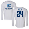 The Citadel Basketball White Performance Long Sleeve - #24 Rowan Irelan