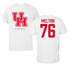 University of Houston Football White Performance Tee - #76 Cedric Melton