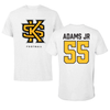 Kennesaw State University Football White Performance Tee - #55 Jarvis Adams Jr