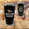 North Carolina Central University Football Black Stainless Steel Tumbler - #53 Jaquan Sprinkle