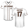 St. Bonaventure University White Softball Jersey - #17 Bryana Martinez