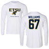 East Tennessee State University Football White Long Sleeve - #67 Seth Williams