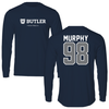 Butler University Football Navy Performance Long Sleeve - #98 Colin Murphy