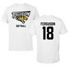 Towson University Softball White Performance Tee - #18 Addie Ferguson