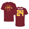 Iowa State University Football Red Tee - #24 Quentin Taylor