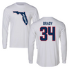 Florida Atlantic University Baseball White Long Sleeve - #34 Carter Brady