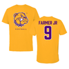 Western Illinois University Football Gold Performance Tee - #9 Torrance Farmer Jr