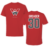 Western Colorado University Football Red Tee - #30 Jordan Greager