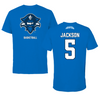 University of New Orleans Basketball Blue Mascot Tee - #5 Tyson Jackson