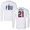 Fairleigh Dickinson University-Metropolitan Campus Volleyball White Performance Long Sleeve - #21 Gillian Kircher