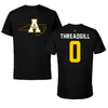 Appalachian State University Basketball Black State Performance Tee - #0 Jackson Threadgill