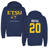 East Tennessee State University Football Navy Hoodie - #20 Tywan Royal