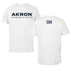 University of Akron Swimming & Diving White Performance Tee - Claire Cox
