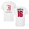 Jacksonville State University Volleyball White Tee - #16 Katelyn Crofts