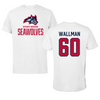 Stony Brook University Football White Tee - #60 Trey Wallman