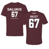 Southern Illinois University at Carbondale Football Maroon Tee - #67 Blaine Halley