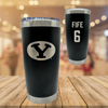 Brigham Young University Volleyball Black Stainless Steel Tumbler - #6 Jackson Fife