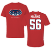 Florida Atlantic University Football Red Jersey Performance Tee - #56 Zachary Marino