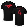 Southern Methodist University Basketball Black Performance Tee - #4 Denver Anglin