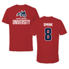 Stony Brook University Baseball Canvas Red Tee - #8 Eddie Smink