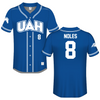 University of Alabama in Huntsville Blue Baseball Jersey - #8 Noles