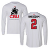 Christian Brothers University Basketball White Long Sleeve - #2 Nmeso Nnebedum