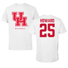 University of Houston Baseball White Performance Tee - #25 Duncan Howard