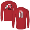 University of Utah Football Red Mascot Long Sleeve - #10 Johnathan Hall