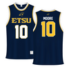 East Tennessee State University Navy Basketball Jersey - #10 Courtney Moore