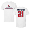 Saginaw Valley State University Basketball White Tee - #21 Richmond Mawutor