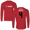 Eastern Washington University Basketball Red Long Sleeve - #4 LeJuan Watts