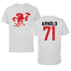 Jacksonville State University Football Light Gray Performance Tee - #71 Kaiden Arnold