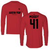 Austin Peay State University Football Red Jersey Performance Long Sleeve - #41 Tyson Moody