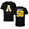 Appalachian State University Football Black Performance Tee - #50 Jackson Briley