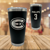 University of Wisconsin-Eau Claire Soccer Black Stainless Steel Tumbler - #3 Andrew Phillips