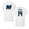 Monmouth University Basketball White Performance Tee - #14 Kellyn Preira