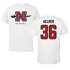 Nicholls State University Football White Performance Tee - #36 Justin Helper