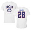 Houston Christian University Baseball White Tee - #28 Luke Bard