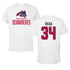 Stony Brook University Lacrosse White Performance Tee - #34 Alexa Vega