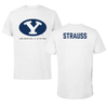 Brigham Young University Swimming & Diving White Performance Tee - Mickey Strauss