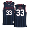 Fairleigh Dickinson University-Metropolitan Campus Navy Basketball Jersey - #33 Allie McGinn