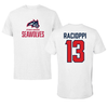 Stony Brook University Soccer White Tee - #13 Sophia Racioppi