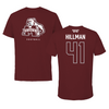 Mississippi State University Football Maroon Performance Tee - #41 Manuel Hillman