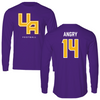 University at Albany Football Purple Block Long Sleeve - #14 Kevon Angry
